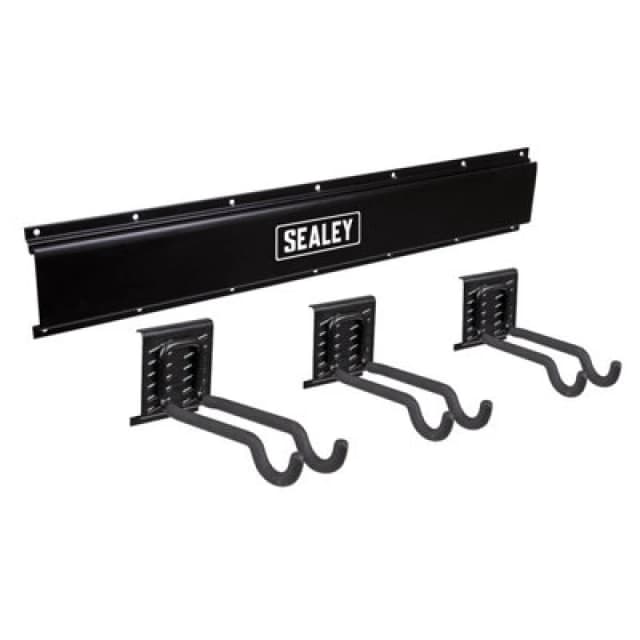 Sealey APH Wall Mount Storage Rail and Sports Equipment Hooks Kit APHKIT11