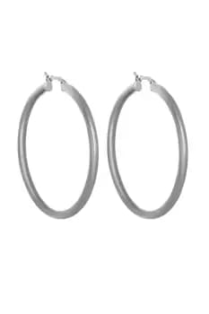 Sterling Silver 925 Round Tubed Hoop Earrings
