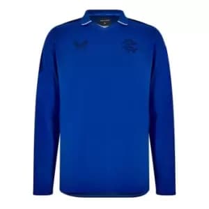 Castore Rangers Long Sleeve Polo Shirt Mens - Blue