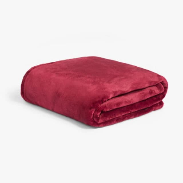 OHS OHS Ultra Soft Flannel Fleece Throw Blanket in Burgundy Size: 120cm x 150cm Burgundy 120cm x 150cm Unisex 5027434227129