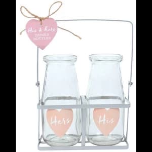 His & Hers Glass Bottle Set