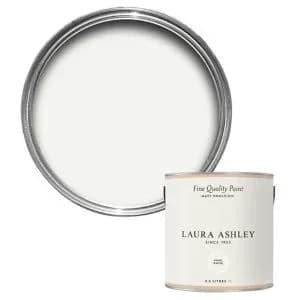 Laura Ashley Pure White Matt Emulsion Paint, 2.5L