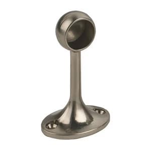 Colorail Nickel effect Die-cast metal Rail end bracket (L)78mm (Dia)19mm Pack of 2