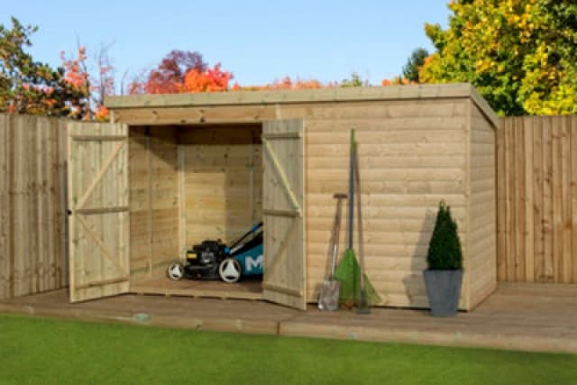 Empire Sheds Empire 4000 Pent 9X4 Pressure Treated Tongue And Groove Wooden Garden Shed Double Door Left (9' X 4' / 9ft X 4ft) (9X4)