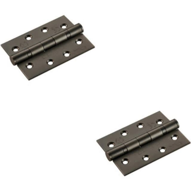 Loops 2x PAIR 102 x 76 x 3mm 13 Ball Bearing Hinge Matt Bronze Interior Door Multi