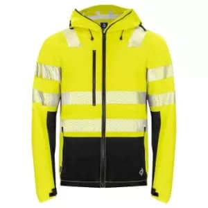 Projob Mens Hi-Vis Hooded Jacket (L) (Yellow/Black)