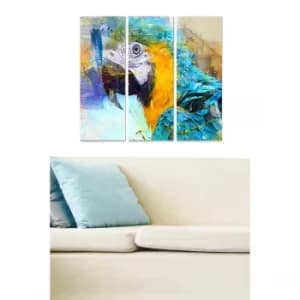 MDF2459950 Multicolor Decorative MDF Painting (3 Pieces)