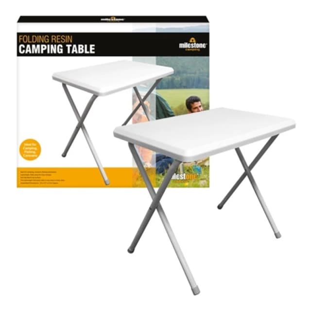 Milestone Resin Camping Foldaway Table-White