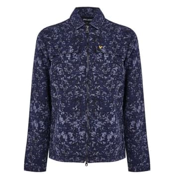 Lyle and Scott Earth Print Overshirt - Blue