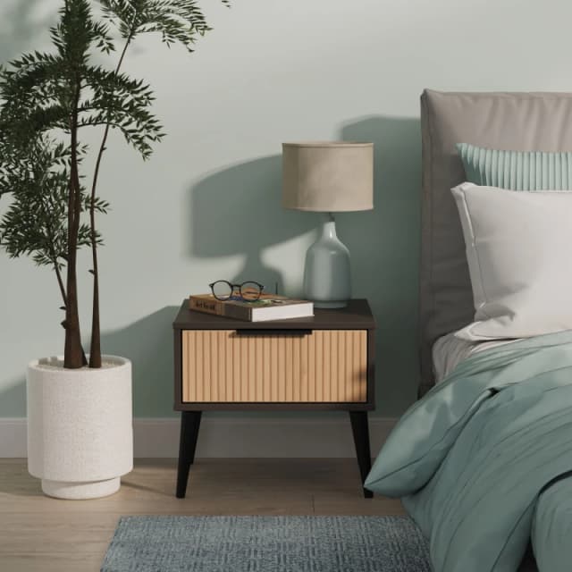 Ready Assembled 2 U Fuji 1 Drawer Bedside (Ready Assembled) in Grey Grey Unisex