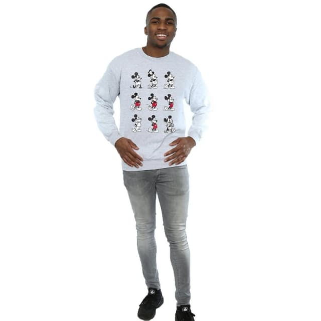 Disney Men Mickey Mouse Evolution Sweatshirt in Grey Size: Small Grey S Male 5063377485349