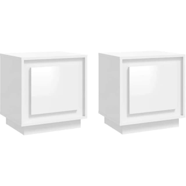 VIDAXL Bedside Cabinets 2pcs HighGlossWhite 44x35x45cm EngineeredWood Vidaxl 8720845794231