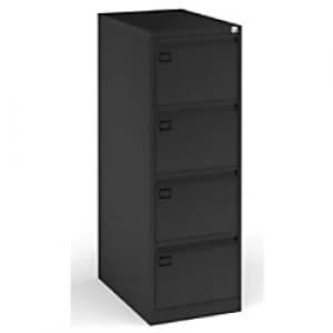 Dams International Filing Cabinet with 4 Lockable Drawers DEF4K 470 x 622 x 1321mm Black