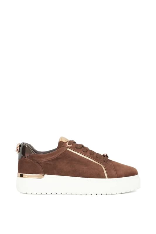 Dune London Womens 'Emmelino' Suede Trainers in Brown Size: 4 Brown Female 4