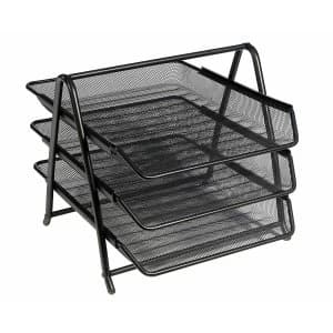 Mesh 3 Tier Letter Tray, Black