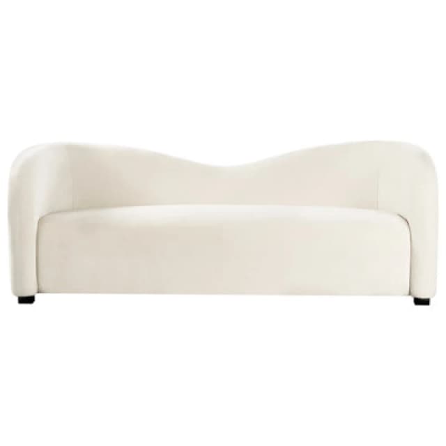 Beliani Sofa 3 Seater Veltada Velvet Off-White