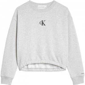 Calvin Klein Calvin Logo Boxy Crew Neck Jumper - Grey PZ2