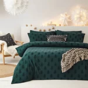 Furn. Tufted Tree Green Duvet Cover and Pillowcase Set Alpine (Green)
