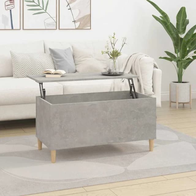 vidaXL Coffee Table Concrete Grey 90x44.5x45cm Engineered Wood, Grey 819584