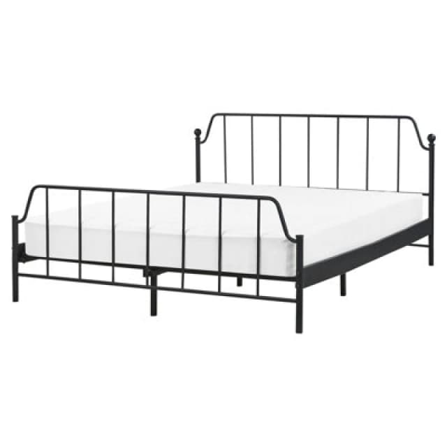 Beliani Bed Metal Mauressac 160 X 200 Cm (Eu King Size) Black