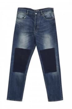 Mens French Connection Track Denim Loose Tapered Jeans Blue