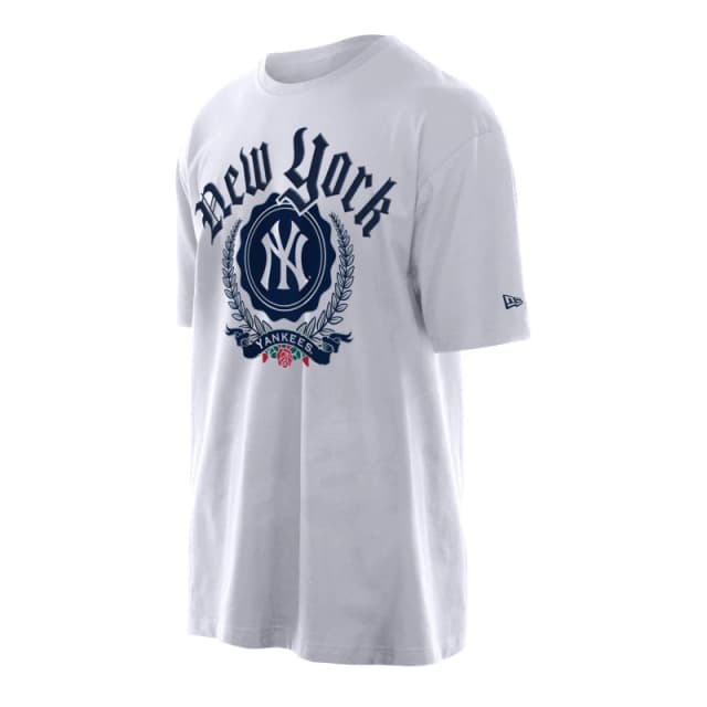 New Era Mens MLB Throwback Oversized T-Shirt NY White male Small