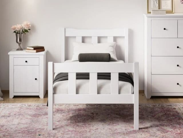 LPD Havana White Wooden Bed Frame - 3ft Single