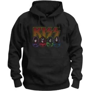 KISS - Logo, Faces & Icons Unisex Large Hoodie - Black