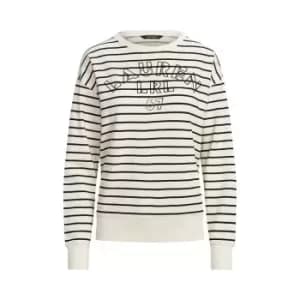 Lauren by Ralph Lauren Kappy Stripe Crew Sweater - Cream