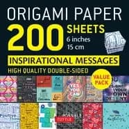 origami paper 200 sheets inspirational messages 6" 15 cm