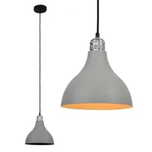 Casco Chrome Pendant with Grey Dexter Shade