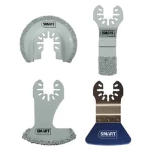 Smart 4 Piece Trade Tiling Oscillating Multi Tool Blade Set