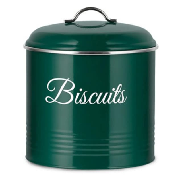 Innoteck Essentials Round Biscuit Tin With Air-Tight Lid- Green.