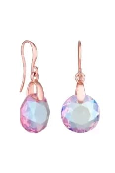 Rose Gold Plated Light Rose Shimmer Classic Cut Drop Pendant Earrings