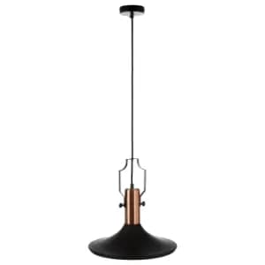 Premier Housewares Argo Large Pendant Lamp in Black/Brushed Copper