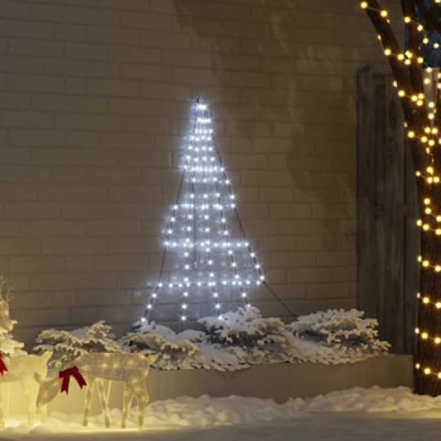 Vidaxl LED Christmas Tree With Ground Spikes Cool White 182cm Metal