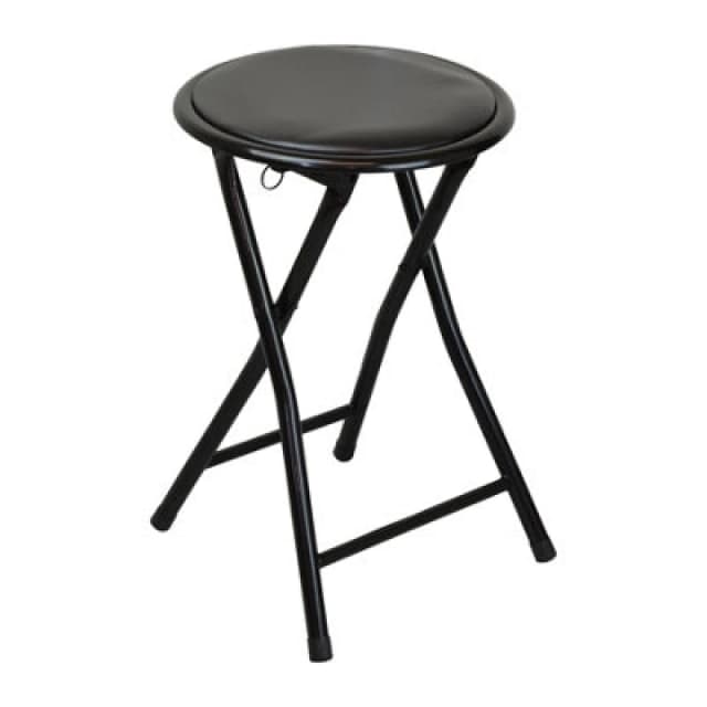 Harbour Housewares Padded Folding Stool - Black