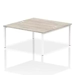 Impulse Bench B2B 2 Person 1600 White Frame Office Bench Desk Grey Oak