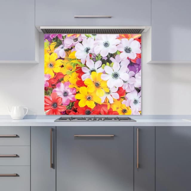 Warren Reed - Designer Spring Flowers Kitchen Splashback in Yellow Size: 900mm x 650mm Yellow Unisex 900mm x 650mm
