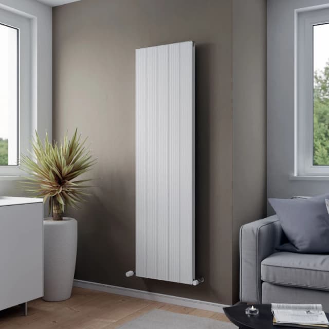Agadon Madrid Designer Aluminium Radiator in White Size: 1800mm x 400mm White Unisex 1800mm x 400mm
