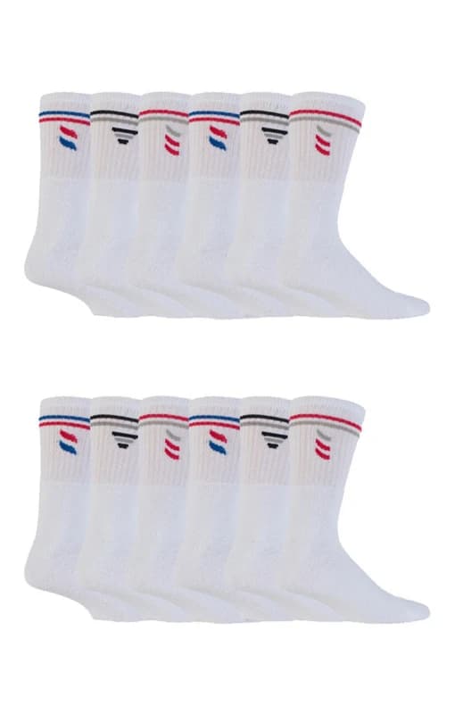 Sock Snob Sock Snob Men Retro Stripe Cotton Sports Socks in White & Black Size: 11-14 White 11-14 Male 5060910924549