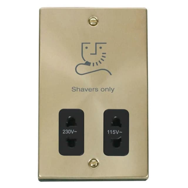 SE Home Satin / Brushed Brass Shaver Socket 115v/230v Gold unisex