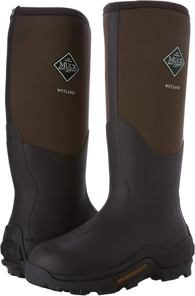 Muck Boots Mens Wetland Tall Neoprene Wellington Boots Bark - UK 7 Brown male ES2625BAR7