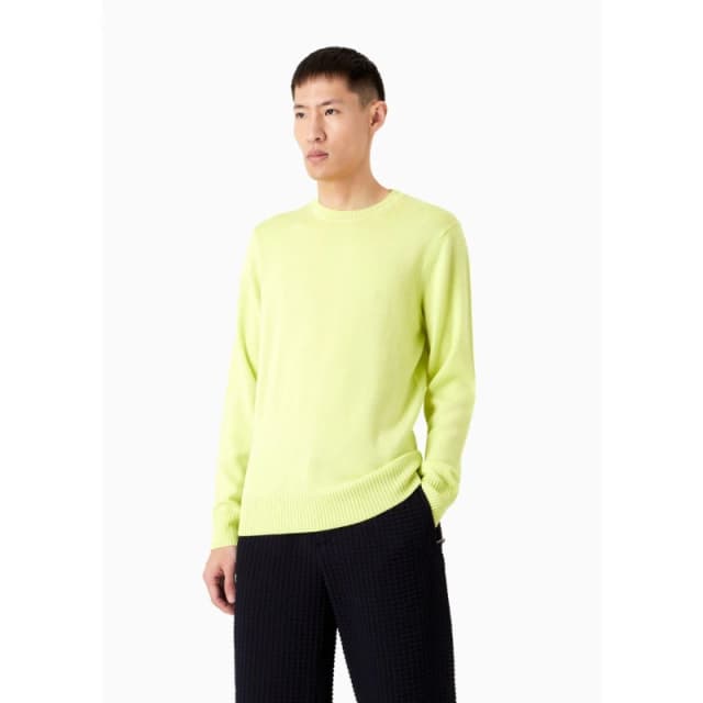Emporio Armani Virgin Wool Regular Fit Jumper Lime male 2XL