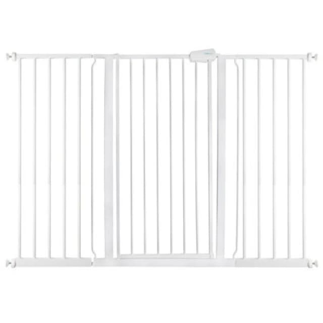 Safetots Extra Tall Metal Safety Gate Pressure Fit, 139.8Cm - 147.4Cm, White, 104Cm In Height, Extra Tall Baby Gate