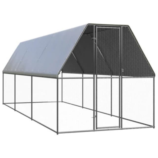 VIDAXL Outdoor Chicken Cage 2x6x2 m Galvanised Steel vidaXL 8720845682545