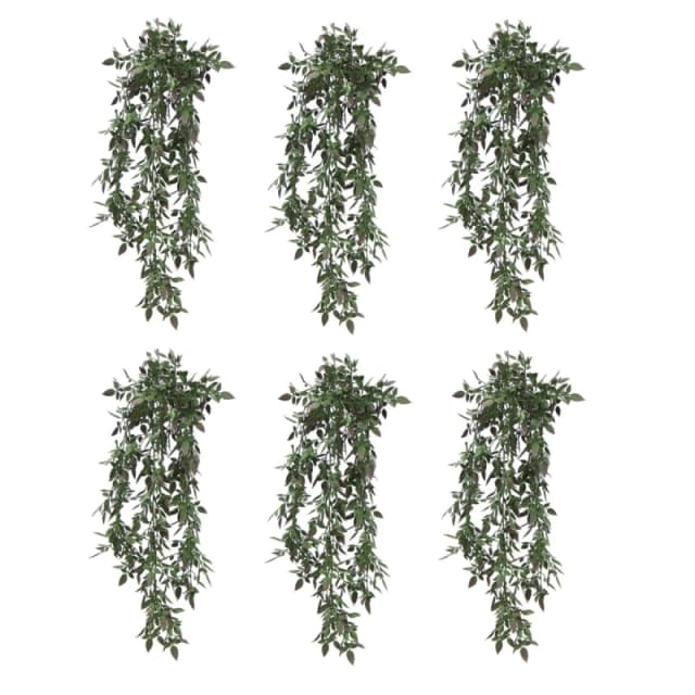 N/A Pack of 6 x Hanging UV and Fire Resistant Artificial Angel Plant 76cm