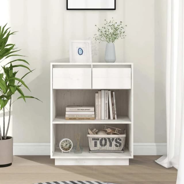 VIDAXL Console Cabinet White 60x34x75cm Solid Wood Pine Vidaxl 8720286904732