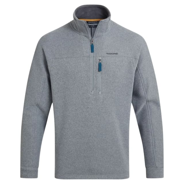 Craghoppers Craghoppers Men Torney Half-Zip Knit-Look Insulating Active Fleece in Light Grey Size: Medium Light Grey M Male 5063260131230