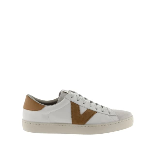VICTORIA Berlin Contrast Leather Trainers white/brown Women 36 (3.5);37 (4);38 (5);39 (5.5 to 6)